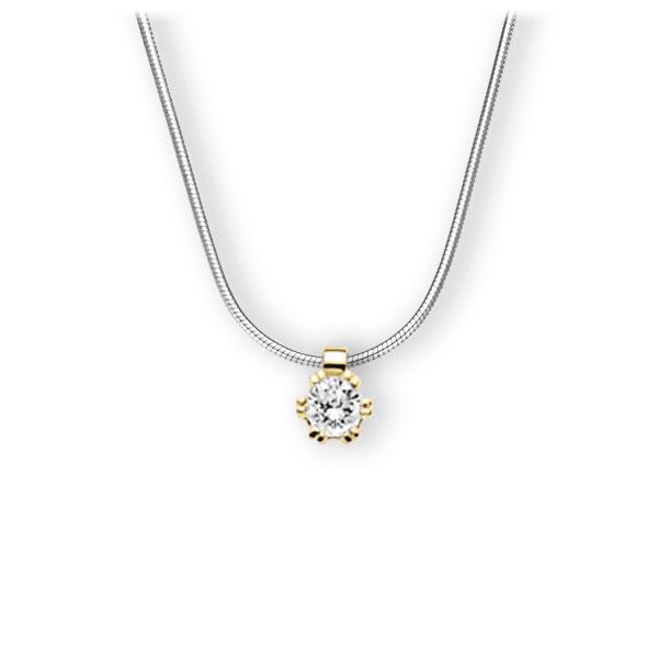 Collier in Weißgold 585 Gelbgold 585 mit 0,5 ct. Brillant tw, vs von 123gold - E-3WIPI-WG5-1IV54BZ Collier in Weißgold 585 Gelbgold 585 mit 0,5 ct. Brillant tw, vs von 123gold - E-3WIPI-WG5-1IV54BZ