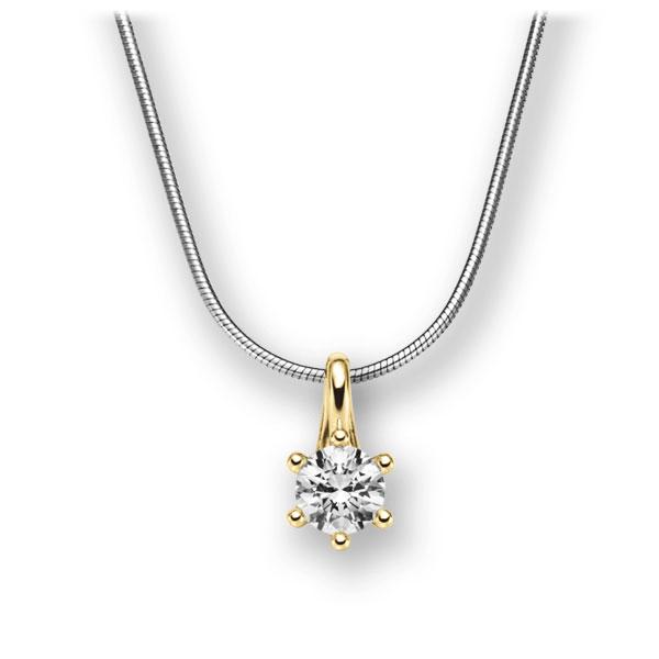 Collier in Weißgold 585 Gelbgold 585 mit 0,5 ct. Brillant tw, vs von acredo - A-10L4RX-WG5-1IV54BZ Collier in Weißgold 585 Gelbgold 585 mit 0,5 ct. Brillant tw, vs von acredo - A-10L4RX-WG5-1IV54BZ