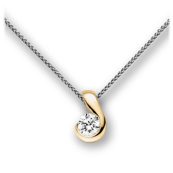 Collier in Weißgold 585 Gelbgold 585 mit 0,5 ct. Brillant tw, vs von acredo - A-10L8FG-WG5-1IVFRBZ Collier in Weißgold 585 Gelbgold 585 mit 0,5 ct. Brillant tw, vs von acredo - A-10L8FG-WG5-1IVFRBZ