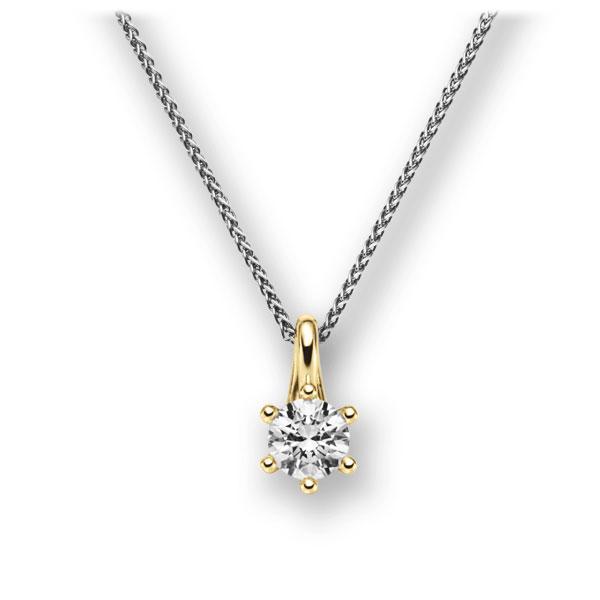 Collier in Weißgold 585 Gelbgold 585 mit 0,5 ct. Brillant tw, vs von acredo - A-10LAR0-WG5-1IV54BZ Collier in Weißgold 585 Gelbgold 585 mit 0,5 ct. Brillant tw, vs von acredo - A-10LAR0-WG5-1IV54BZ