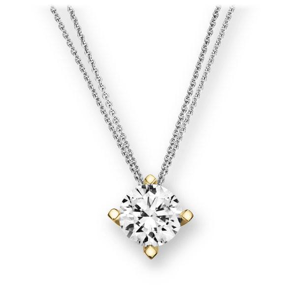Collier in Weißgold 585 Gelbgold 585 mit 0,7 ct. Brillant tw, si von 123gold - E-36DVD-WG5-1R7K9LZ Collier in Weißgold 585 Gelbgold 585 mit 0,7 ct. Brillant tw, si von 123gold - E-36DVD-WG5-1R7K9LZ