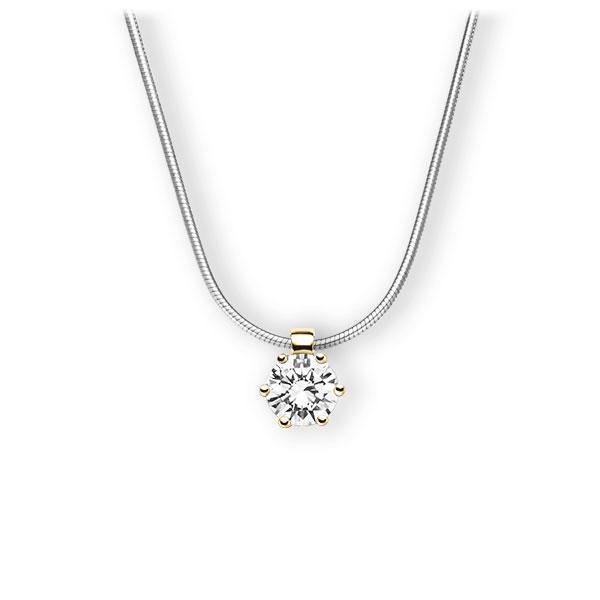 Collier in Weißgold 585 Gelbgold 585 mit 0,7 ct. Brillant tw, vs von 123gold - E-3VBJ6-WG5-1IV4HLZ Collier in Weißgold 585 Gelbgold 585 mit 0,7 ct. Brillant tw, vs von 123gold - E-3VBJ6-WG5-1IV4HLZ