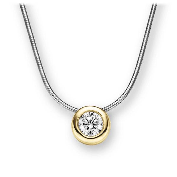 Collier in Weißgold 585 Gelbgold 585 mit 1 ct. Brillant tw, vs von 123gold - E-2TWYL-WG5-1IV64GZ Collier in Weißgold 585 Gelbgold 585 mit 1 ct. Brillant tw, vs von 123gold - E-2TWYL-WG5-1IV64GZ
