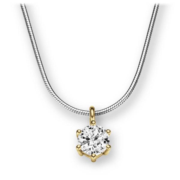 Collier in Weißgold 585 Gelbgold 585 mit 1 ct. Brillant tw, vs von 123gold - E-2U6K6-WG5-1IV56WZ Collier in Weißgold 585 Gelbgold 585 mit 1 ct. Brillant tw, vs von 123gold - E-2U6K6-WG5-1IV56WZ