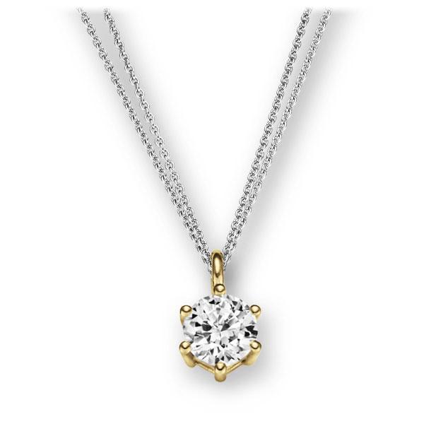 Collier in Weißgold 585 Gelbgold 585 mit 1 ct. Brillant tw, vs von 123gold - E-2U6P3-WG5-1IV56WZ Collier in Weißgold 585 Gelbgold 585 mit 1 ct. Brillant tw, vs von 123gold - E-2U6P3-WG5-1IV56WZ