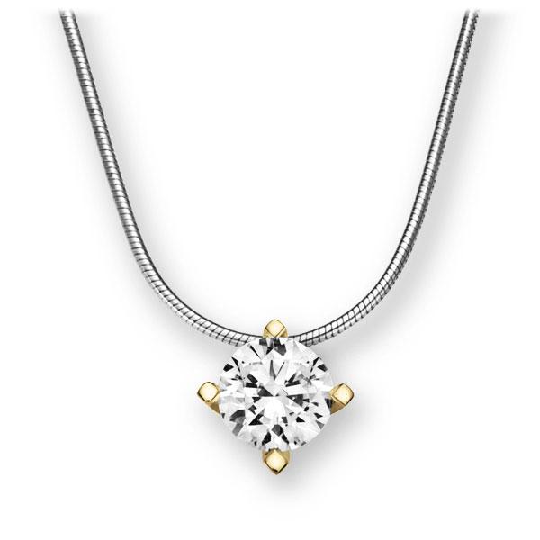 Collier in Weißgold 585 Gelbgold 585 mit 1 ct. Brillant tw, vs von 123gold - E-2U6UZ-WG5-1IV6K6Z Collier in Weißgold 585 Gelbgold 585 mit 1 ct. Brillant tw, vs von 123gold - E-2U6UZ-WG5-1IV6K6Z