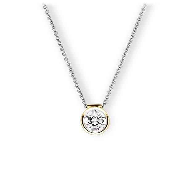 Collier in Weißgold 585 Gelbgold 585 mit 1 ct. Brillant tw, vs von 123gold - E-3VB45-WG5-1IV64GZ Collier in Weißgold 585 Gelbgold 585 mit 1 ct. Brillant tw, vs von 123gold - E-3VB45-WG5-1IV64GZ