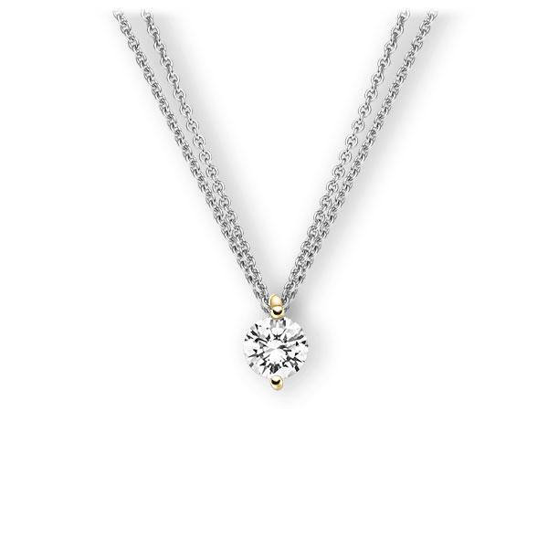 Collier in Weißgold 585 Gelbgold 585 mit 1 ct. Brillant tw, vs von 123gold - E-3VBML-WG5-1IV5SGZ Collier in Weißgold 585 Gelbgold 585 mit 1 ct. Brillant tw, vs von 123gold - E-3VBML-WG5-1IV5SGZ