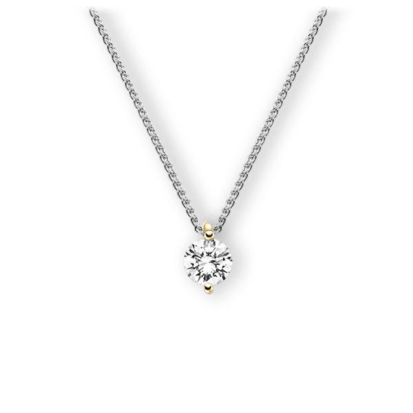 Collier in Weißgold 585 Gelbgold 585 mit 1 ct. Brillant tw, vs von 123gold - E-3WI3A-WG5-1IV5SGZ Collier in Weißgold 585 Gelbgold 585 mit 1 ct. Brillant tw, vs von 123gold - E-3WI3A-WG5-1IV5SGZ