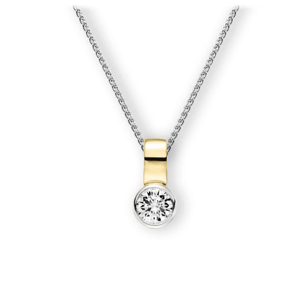 Collier in Weißgold 585 Gelbgold 585 mit 1 ct. Brillant tw, vs von 123gold - E-3WIYS-WG5-1IV64GZ Collier in Weißgold 585 Gelbgold 585 mit 1 ct. Brillant tw, vs von 123gold - E-3WIYS-WG5-1IV64GZ