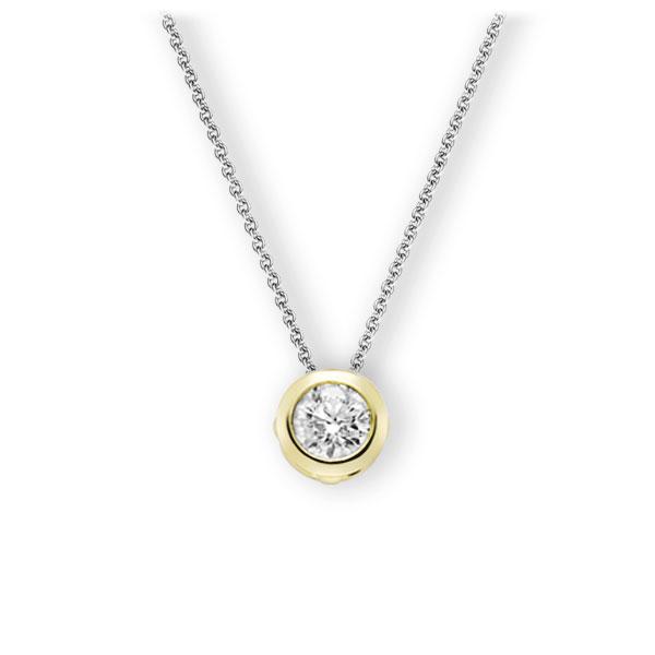 Collier in Weißgold 585 Gelbgold 585 mit 1 ct. Brillant tw, vs von 123gold - E-3WJ23-WG5-1IV64GZ Collier in Weißgold 585 Gelbgold 585 mit 1 ct. Brillant tw, vs von 123gold - E-3WJ23-WG5-1IV64GZ
