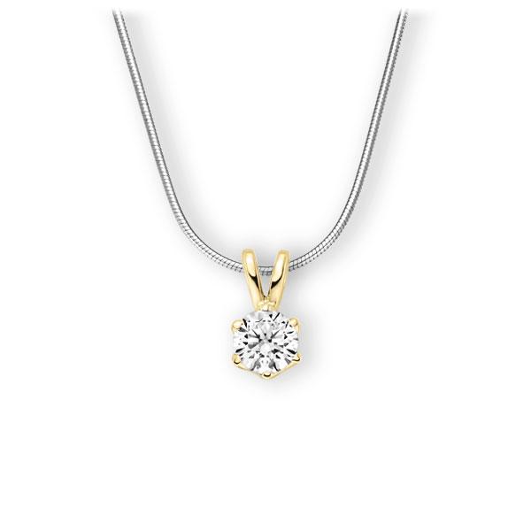 Collier in Weißgold 585 Gelbgold 585 mit 1 ct. Brillant tw, vs von 123gold - E-3WJWH-WG5-1IV56WZ Collier in Weißgold 585 Gelbgold 585 mit 1 ct. Brillant tw, vs von 123gold - E-3WJWH-WG5-1IV56WZ