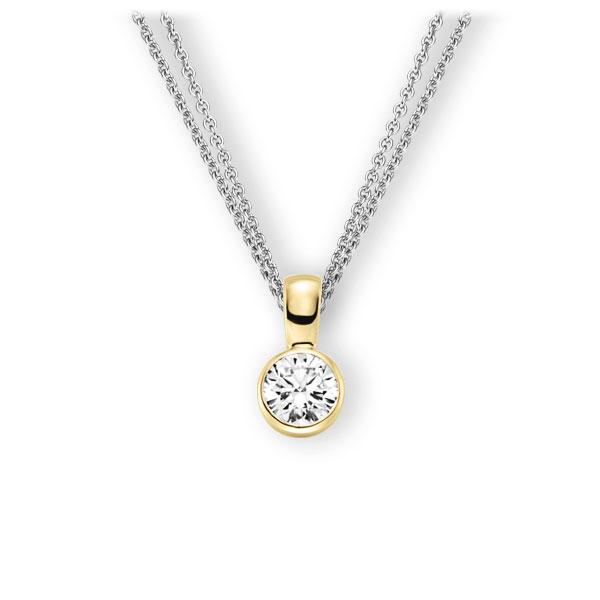 Collier in Weißgold 585 Gelbgold 585 mit 1 ct. Brillant tw, vs von 123gold - E-3WK1M-WG5-1IV64GZ Collier in Weißgold 585 Gelbgold 585 mit 1 ct. Brillant tw, vs von 123gold - E-3WK1M-WG5-1IV64GZ