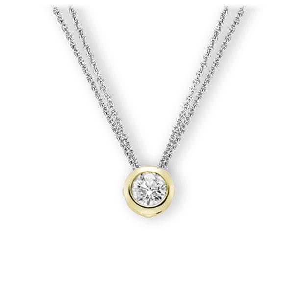 Collier in Weißgold 585 Gelbgold 585 mit 1 ct. Brillant tw, vs von 123gold - E-3WZVC-WG5-1IV64GZ Collier in Weißgold 585 Gelbgold 585 mit 1 ct. Brillant tw, vs von 123gold - E-3WZVC-WG5-1IV64GZ
