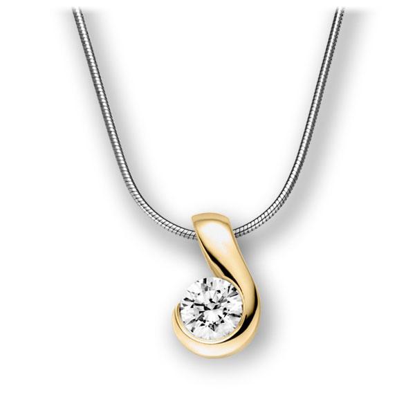 Collier in Weißgold 585 Gelbgold 585 mit 1 ct. Brillant tw, vs von acredo - A-10L39L-WG5-1IVFT1Z Collier in Weißgold 585 Gelbgold 585 mit 1 ct. Brillant tw, vs von acredo - A-10L39L-WG5-1IVFT1Z