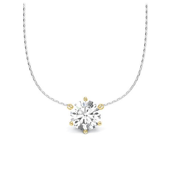 Collier in Weißgold 585 Gelbgold 585 mit 1 ct. Brillant tw, vs von Steinberg - Q-ZLCT5-WG5-1IV56WZ Collier in Weißgold 585 Gelbgold 585 mit 1 ct. Brillant tw, vs von Steinberg - Q-ZLCT5-WG5-1IV56WZ