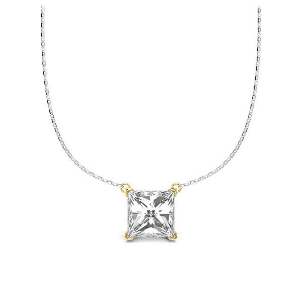 Collier in Weißgold 585 Gelbgold 585 mit 1 ct. Prinzess-Diamant tw, vs von Steinberg - Q-ZLEZB-WG5-V9BCLZ Collier in Weißgold 585 Gelbgold 585 mit 1 ct. Prinzess-Diamant tw, vs von Steinberg - Q-ZLEZB-WG5-V9BCLZ