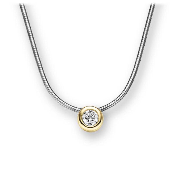 Collier in Weißgold 585 Gelbgold 585 mit zus. 0,15 ct. Brillant tw, vs von 123gold - E-2TWYE-WG5-1Z850Z Collier in Weißgold 585 Gelbgold 585 mit zus. 0,15 ct. Brillant tw, vs von 123gold - E-2TWYE-WG5-1Z850Z