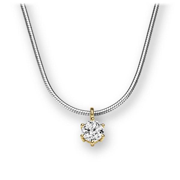 Collier in Weißgold 585 Gelbgold 585 mit zus. 0,15 ct. Brillant tw, vs von 123gold - E-2U6K0-WG5-1Z84ZZ Collier in Weißgold 585 Gelbgold 585 mit zus. 0,15 ct. Brillant tw, vs von 123gold - E-2U6K0-WG5-1Z84ZZ