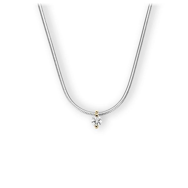 Collier in Weißgold 585 Gelbgold 585 mit zus. 0,15 ct. Brillant tw, vs von 123gold - E-3VBVN-WG5-1Z851Z Collier in Weißgold 585 Gelbgold 585 mit zus. 0,15 ct. Brillant tw, vs von 123gold - E-3VBVN-WG5-1Z851Z