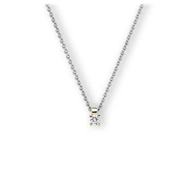 Collier in Weißgold 585 Gelbgold 585 mit zus. 0,15 ct. Brillant tw, vs von 123gold - E-3WI6K-WG5-1Z84YZ Collier in Weißgold 585 Gelbgold 585 mit zus. 0,15 ct. Brillant tw, vs von 123gold - E-3WI6K-WG5-1Z84YZ