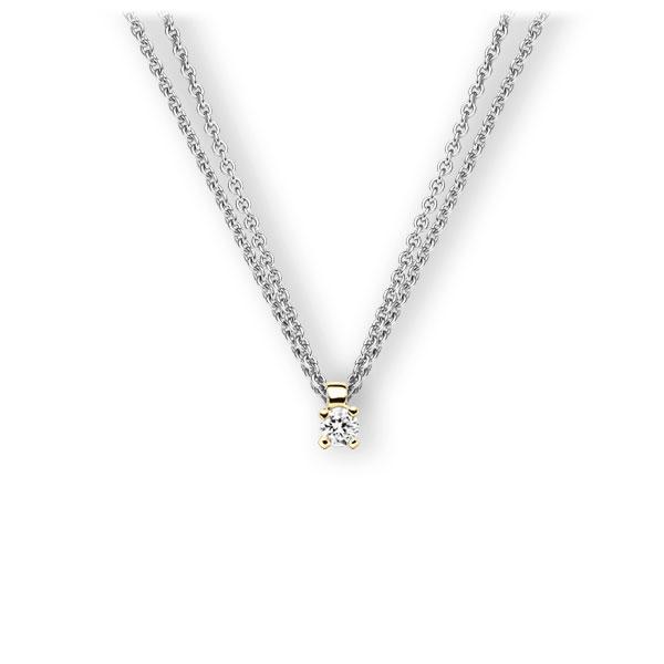 Collier in Weissgold 585 Gelbgold 585 mit zus. 0,15 ct. Brillant tw, vs von 123GOLD - E-3WI8A-WG5-1Z84YZ Collier in Weissgold 585 Gelbgold 585 mit zus. 0,15 ct. Brillant tw, vs von 123GOLD - E-3WI8A-WG5-1Z84YZ