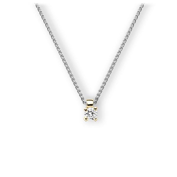 Collier in Weißgold 585 Gelbgold 585 mit zus. 0,15 ct. Brillant tw, vs von 123gold - E-3WIBX-WG5-1Z84YZ Collier in Weißgold 585 Gelbgold 585 mit zus. 0,15 ct. Brillant tw, vs von 123gold - E-3WIBX-WG5-1Z84YZ