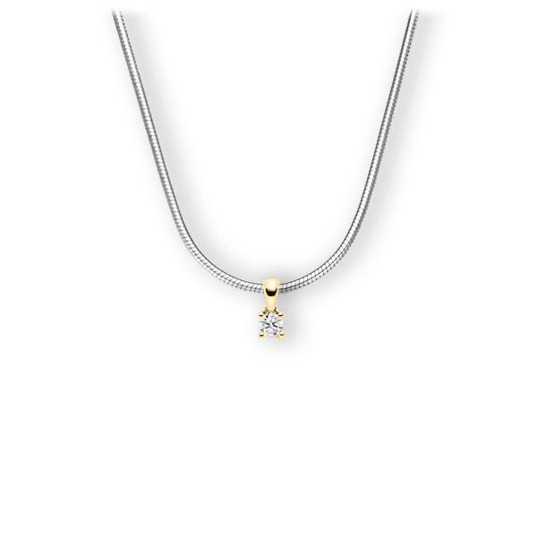 Collier in Weißgold 585 Gelbgold 585 mit zus. 0,15 ct. Brillant tw, vs von 123gold - E-3WIHM-WG5-1Z84YZ Collier in Weißgold 585 Gelbgold 585 mit zus. 0,15 ct. Brillant tw, vs von 123gold - E-3WIHM-WG5-1Z84YZ