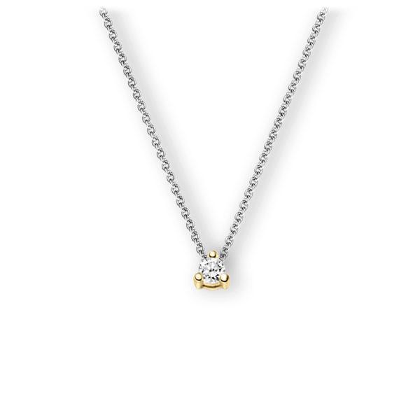 Collier in Weißgold 585 Gelbgold 585 mit zus. 0,15 ct. Brillant tw, vs von 123gold - E-3WK3I-WG5-1Z84YZ Collier in Weißgold 585 Gelbgold 585 mit zus. 0,15 ct. Brillant tw, vs von 123gold - E-3WK3I-WG5-1Z84YZ