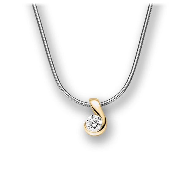 Collier in Weißgold 585 Gelbgold 585 mit zus. 0,15 ct. Brillant tw, vs von acredo - A-10L1TW-WG5-2LH73Z Collier in Weißgold 585 Gelbgold 585 mit zus. 0,15 ct. Brillant tw, vs von acredo - A-10L1TW-WG5-2LH73Z