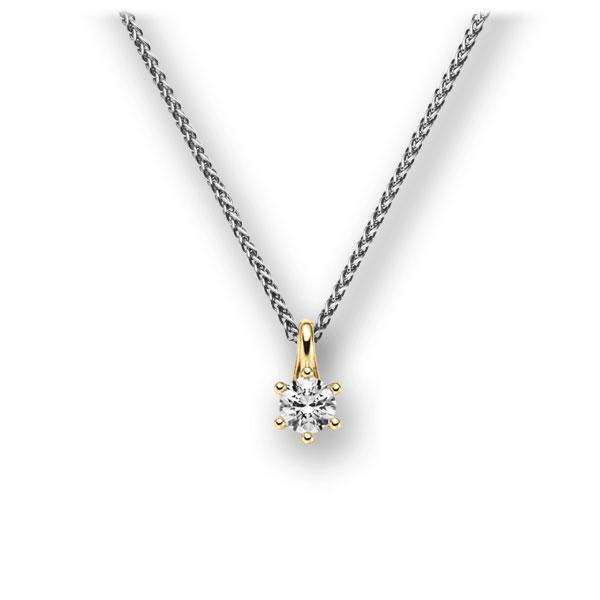 Collier in Weißgold 585 Gelbgold 585 mit zus. 0,15 ct. Brillant tw, vs von acredo - A-10L75Y-WG5-1TN9IZ Collier in Weißgold 585 Gelbgold 585 mit zus. 0,15 ct. Brillant tw, vs von acredo - A-10L75Y-WG5-1TN9IZ