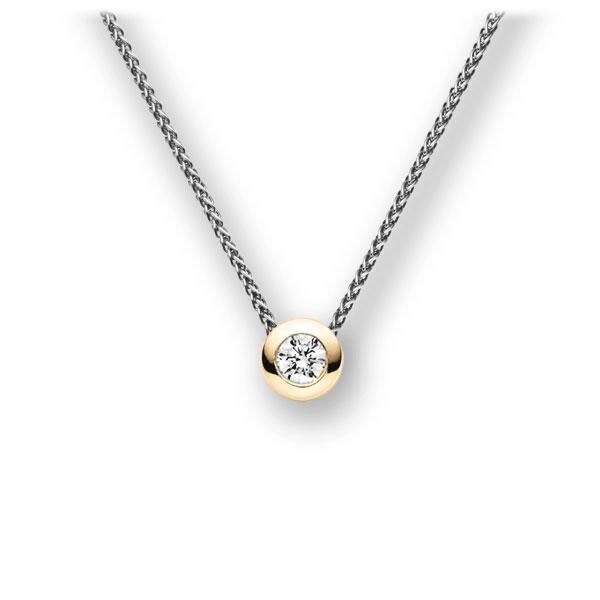 Collier in Weißgold 585 Gelbgold 585 mit zus. 0,15 ct. Brillant tw, vs von acredo - A-11IBVT-WG5-1TXFAZ Collier in Weißgold 585 Gelbgold 585 mit zus. 0,15 ct. Brillant tw, vs von acredo - A-11IBVT-WG5-1TXFAZ