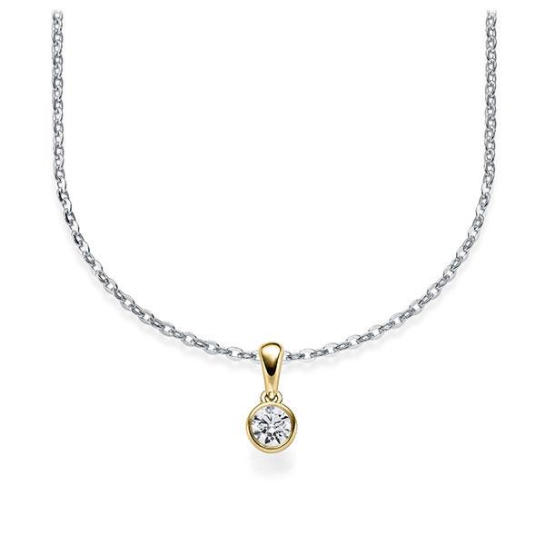 Collier in Weißgold 585 Gelbgold 585 mit zus. 0,1 ct. Brillant tw, si von Steinberg - Q-ZLFHB-WG5-1U10M3Z Collier in Weißgold 585 Gelbgold 585 mit zus. 0,1 ct. Brillant tw, si von Steinberg - Q-ZLFHB-WG5-1U10M3Z