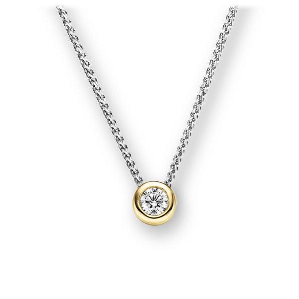 Collier in Weißgold 585 Gelbgold 585 mit zus. 0,1 ct. Brillant tw, vs von 123gold - E-2TX3R-WG5-1Z8K4Z Collier in Weißgold 585 Gelbgold 585 mit zus. 0,1 ct. Brillant tw, vs von 123gold - E-2TX3R-WG5-1Z8K4Z