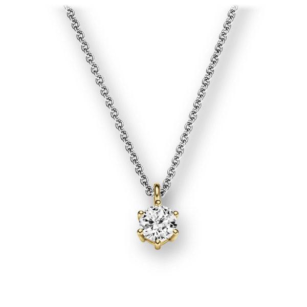 Collier in Weißgold 585 Gelbgold 585 mit zus. 0,1 ct. Brillant tw, vs von 123gold - E-2U6LU-WG5-1TMRBZ Collier in Weißgold 585 Gelbgold 585 mit zus. 0,1 ct. Brillant tw, vs von 123gold - E-2U6LU-WG5-1TMRBZ