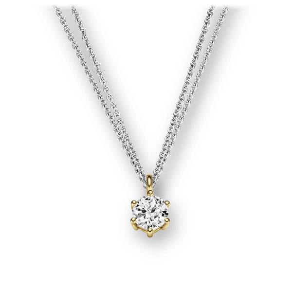 Collier in Weißgold 585 Gelbgold 585 mit zus. 0,1 ct. Brillant tw, vs von 123gold - E-2U6NW-WG5-1TMRBZ Collier in Weißgold 585 Gelbgold 585 mit zus. 0,1 ct. Brillant tw, vs von 123gold - E-2U6NW-WG5-1TMRBZ