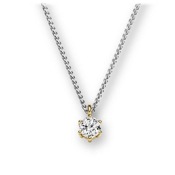 Collier in Weißgold 585 Gelbgold 585 mit zus. 0,1 ct. Brillant tw, vs von 123gold - E-2U6RF-WG5-1TMRBZ Collier in Weißgold 585 Gelbgold 585 mit zus. 0,1 ct. Brillant tw, vs von 123gold - E-2U6RF-WG5-1TMRBZ