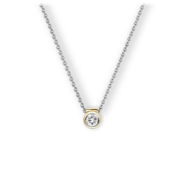 Collier in Weißgold 585 Gelbgold 585 mit zus. 0,1 ct. Brillant tw, vs von 123gold - E-3VB3W-WG5-1Z8K4Z Collier in Weißgold 585 Gelbgold 585 mit zus. 0,1 ct. Brillant tw, vs von 123gold - E-3VB3W-WG5-1Z8K4Z