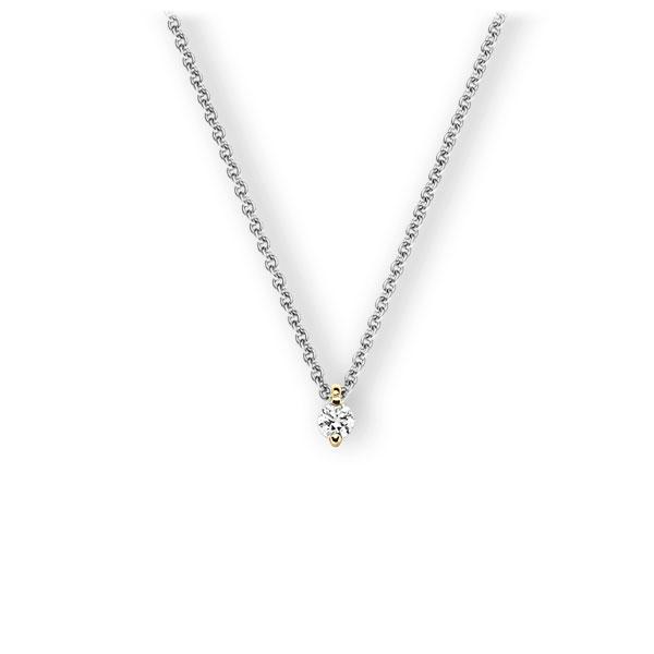 Collier in Weißgold 585 Gelbgold 585 mit zus. 0,1 ct. Brillant tw, vs von 123gold - E-3VBLB-WG5-1TNC0Z Collier in Weißgold 585 Gelbgold 585 mit zus. 0,1 ct. Brillant tw, vs von 123gold - E-3VBLB-WG5-1TNC0Z