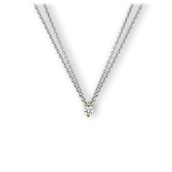 Collier in Weißgold 585 Gelbgold 585 mit zus. 0,1 ct. Brillant tw, vs von 123gold - E-3VBMD-WG5-1TNC0Z Collier in Weißgold 585 Gelbgold 585 mit zus. 0,1 ct. Brillant tw, vs von 123gold - E-3VBMD-WG5-1TNC0Z