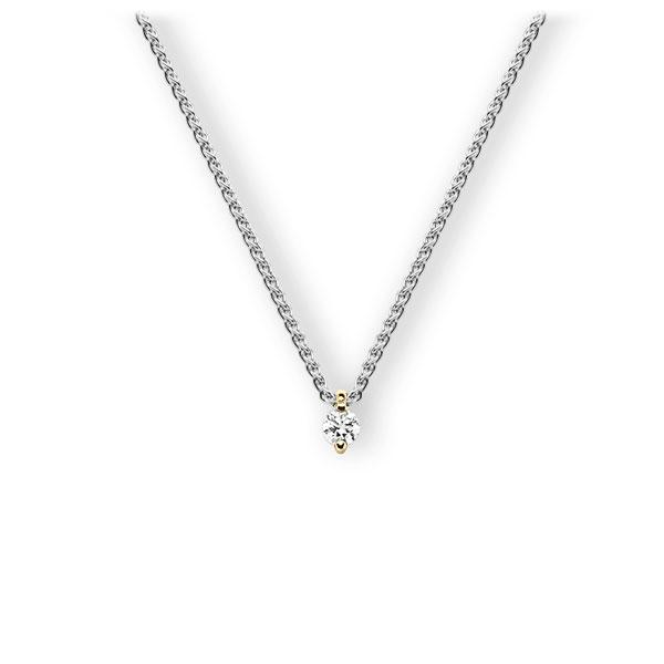 Collier in Weißgold 585 Gelbgold 585 mit zus. 0,1 ct. Brillant tw, vs von 123gold - E-3WI36-WG5-1TNC0Z Collier in Weißgold 585 Gelbgold 585 mit zus. 0,1 ct. Brillant tw, vs von 123gold - E-3WI36-WG5-1TNC0Z
