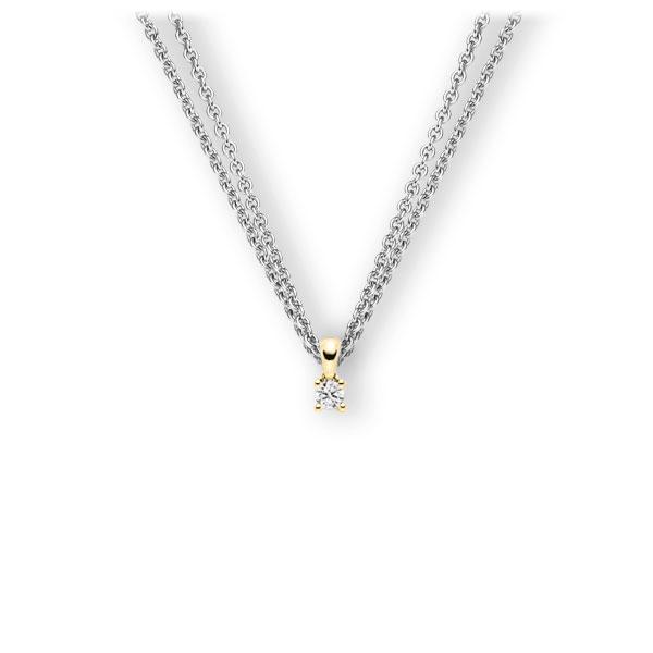 Collier in Weißgold 585 Gelbgold 585 mit zus. 0,1 ct. Brillant tw, vs von 123gold - E-3WIED-WG5-1TT9DZ Collier in Weißgold 585 Gelbgold 585 mit zus. 0,1 ct. Brillant tw, vs von 123gold - E-3WIED-WG5-1TT9DZ