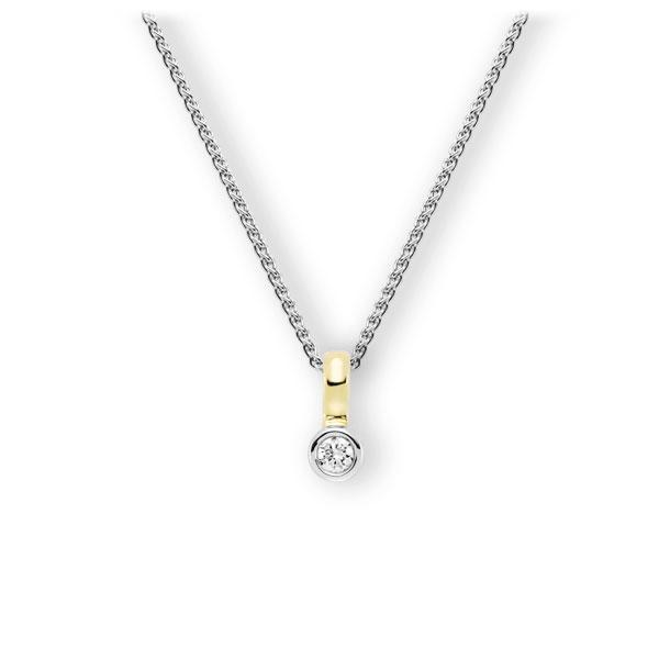 Collier in Weißgold 585 Gelbgold 585 mit zus. 0,1 ct. Brillant tw, vs von 123gold - E-3WIYM-WG5-1Z8K4Z Collier in Weißgold 585 Gelbgold 585 mit zus. 0,1 ct. Brillant tw, vs von 123gold - E-3WIYM-WG5-1Z8K4Z