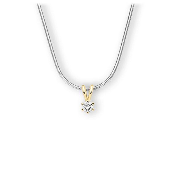 Collier in Weißgold 585 Gelbgold 585 mit zus. 0,1 ct. Brillant tw, vs von 123gold - E-3WJWD-WG5-1TMRBZ Collier in Weißgold 585 Gelbgold 585 mit zus. 0,1 ct. Brillant tw, vs von 123gold - E-3WJWD-WG5-1TMRBZ