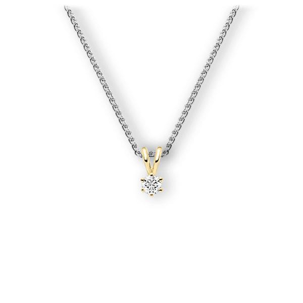Collier in Weißgold 585 Gelbgold 585 mit zus. 0,1 ct. Brillant tw, vs von 123gold - E-3WJY7-WG5-1TMRBZ Collier in Weißgold 585 Gelbgold 585 mit zus. 0,1 ct. Brillant tw, vs von 123gold - E-3WJY7-WG5-1TMRBZ