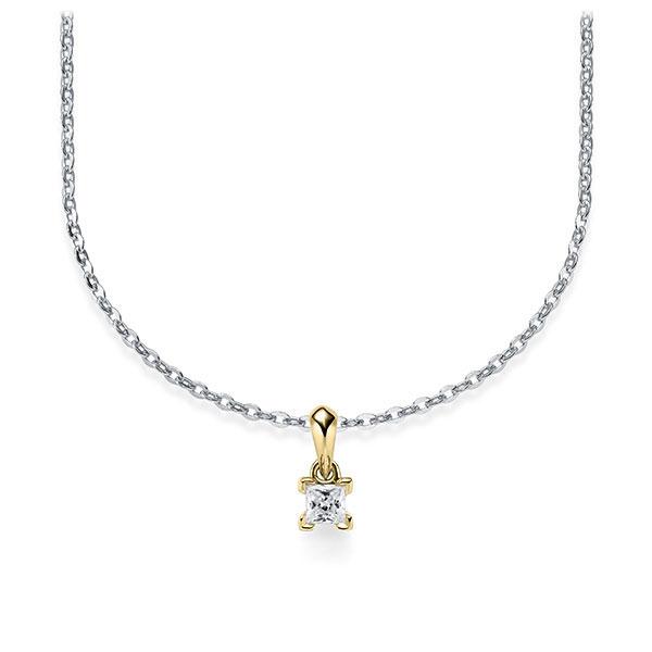 Collier in Weißgold 585 Gelbgold 585 mit zus. 0,1 ct. Prinzess-Diamant tw, si von Steinberg - Q-ZLF0G-WG5-1Q9JFJZ Collier in Weißgold 585 Gelbgold 585 mit zus. 0,1 ct. Prinzess-Diamant tw, si von Steinberg - Q-ZLF0G-WG5-1Q9JFJZ