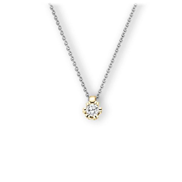 Collier in Weißgold 585 Gelbgold 585 mit zus. 0,25 ct. Brillant tw, vs von 123gold - E-3WILI-WG5-1TMYJZ Collier in Weißgold 585 Gelbgold 585 mit zus. 0,25 ct. Brillant tw, vs von 123gold - E-3WILI-WG5-1TMYJZ