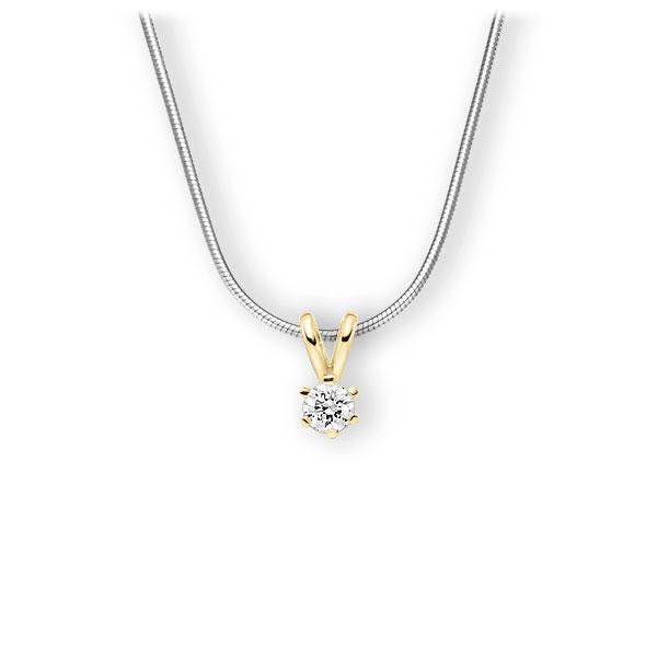 Collier in Weißgold 585 Gelbgold 585 mit zus. 0,25 ct. Brillant tw, vs von 123gold - E-3WJXH-WG5-1TMYJZ Collier in Weißgold 585 Gelbgold 585 mit zus. 0,25 ct. Brillant tw, vs von 123gold - E-3WJXH-WG5-1TMYJZ