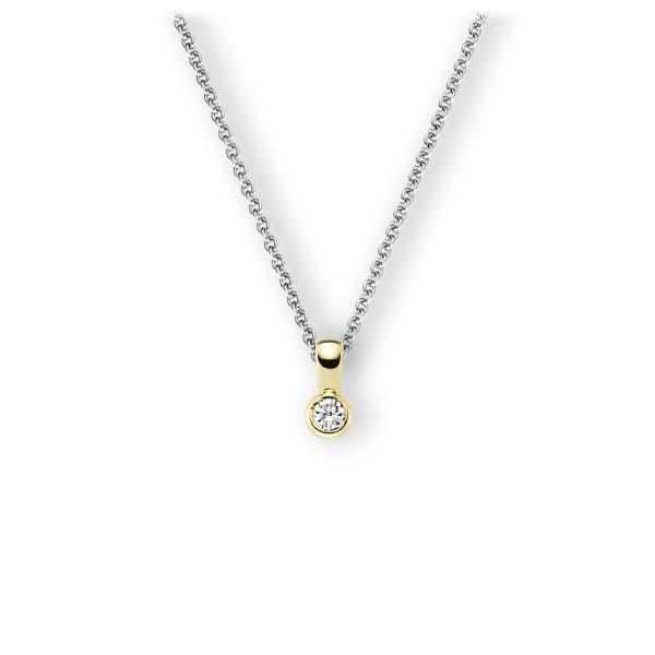 Collier in Weißgold 585 Gelbgold 585 mit zus. 0,25 ct. Brillant tw, vs von 123gold - E-3WK0T-WG5-2KTPHZ Collier in Weißgold 585 Gelbgold 585 mit zus. 0,25 ct. Brillant tw, vs von 123gold - E-3WK0T-WG5-2KTPHZ