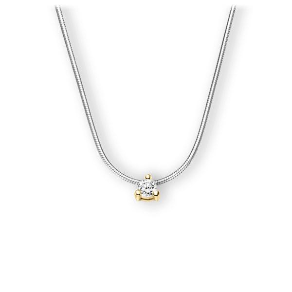 Collier in Weißgold 585 Gelbgold 585 mit zus. 0,25 ct. Brillant tw, vs von 123gold - E-3WK55-WG5-1TT9JZ Collier in Weißgold 585 Gelbgold 585 mit zus. 0,25 ct. Brillant tw, vs von 123gold - E-3WK55-WG5-1TT9JZ